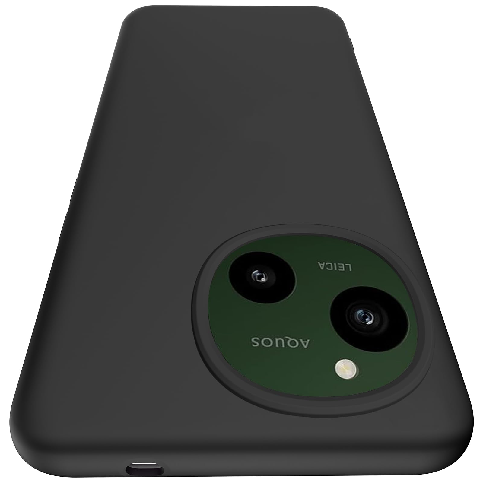 WZOYXOC と互換性のある AQUOS R9 用のケース TPU 耐衝撃 衝撃吸収 液状シリコンゴム ブラック