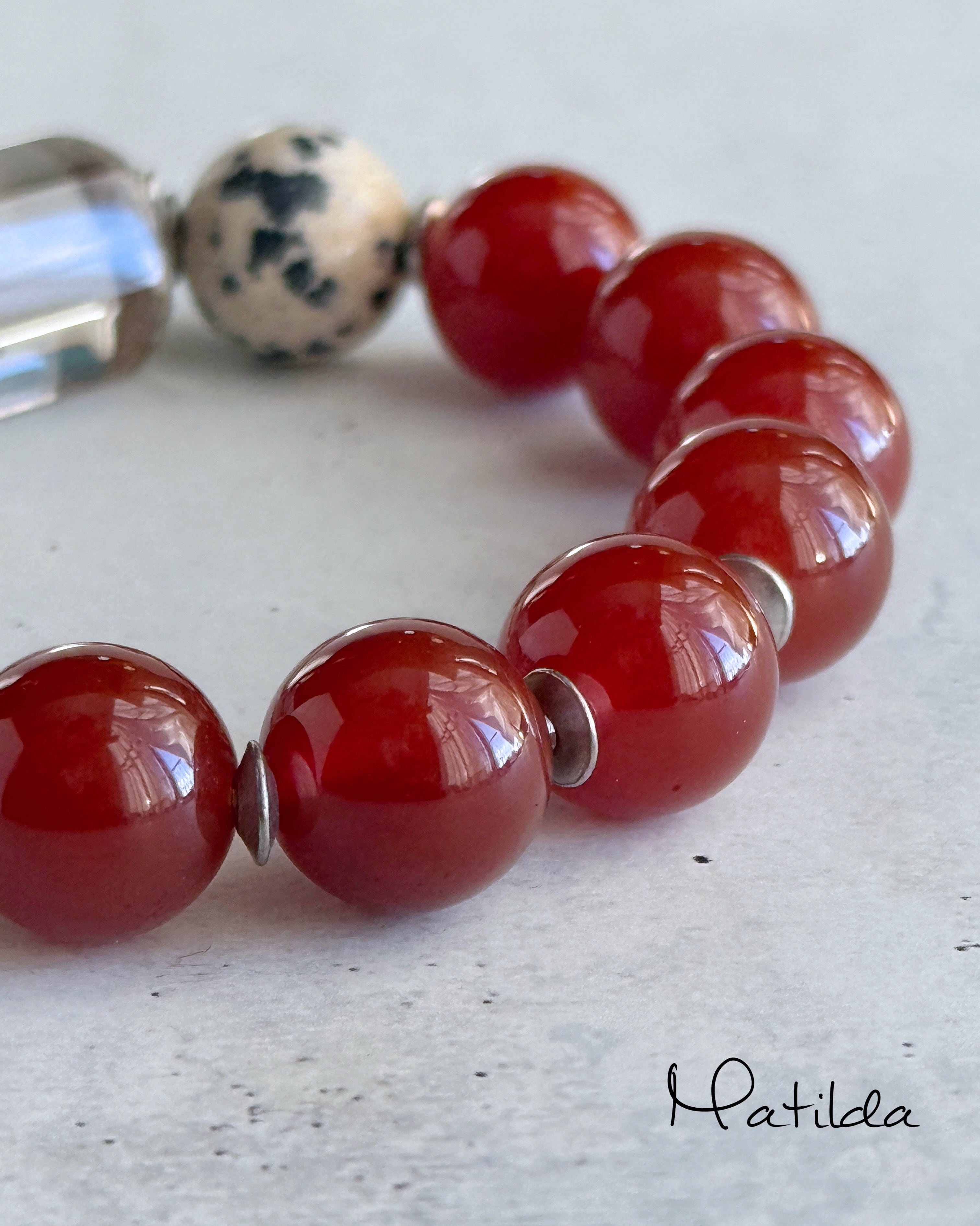 The 'Matilda' bracelet(レッドジェイド×スモーキークォーツ)