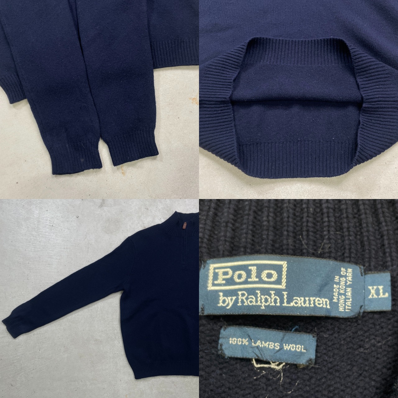 90年代 Polo by Ralph Lauren ブランクハーフジップニットセーター 