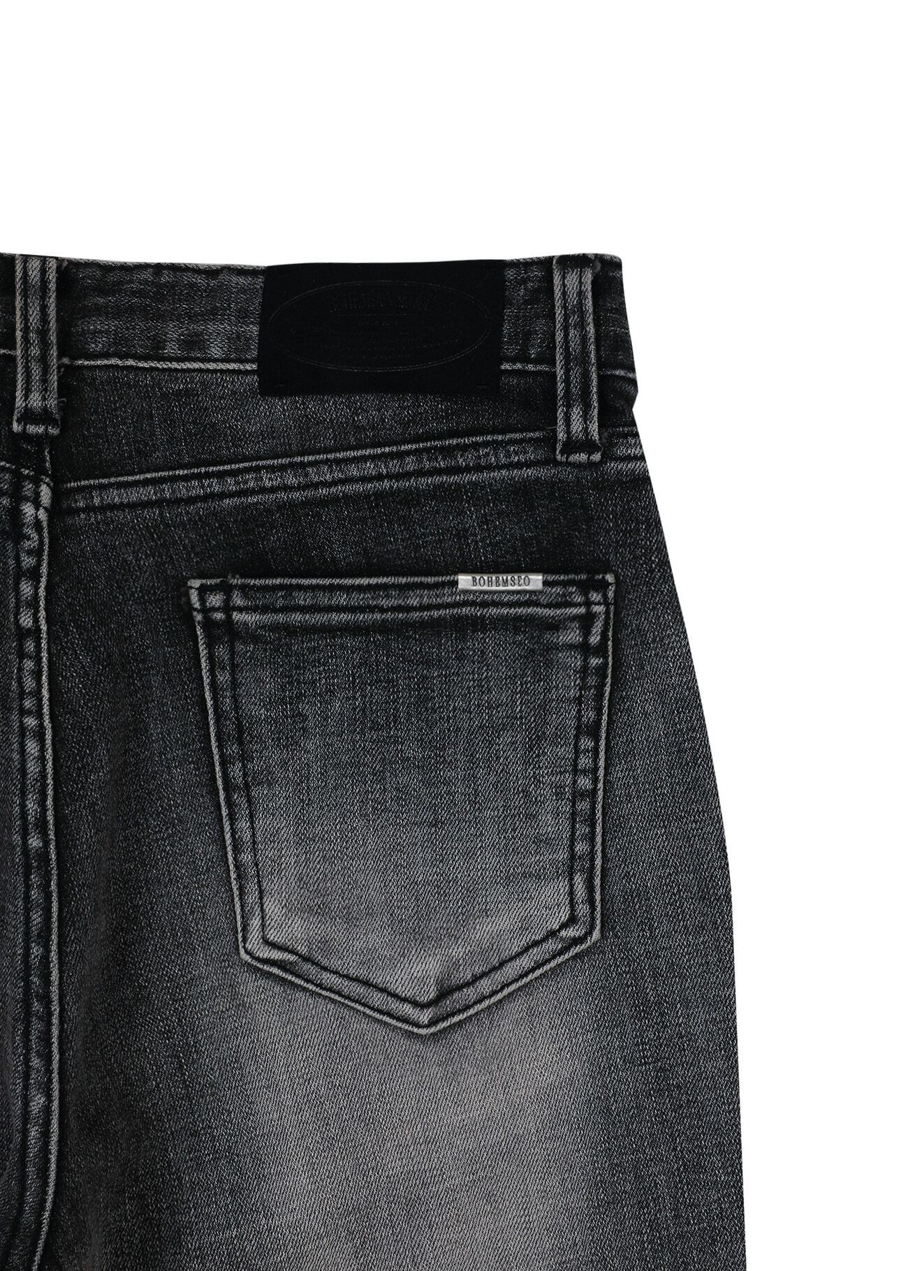 BOHEMIAN SEOUL] FRONT POCKET BOOTS CUT DENIM PANTS, GRAY 正規品  