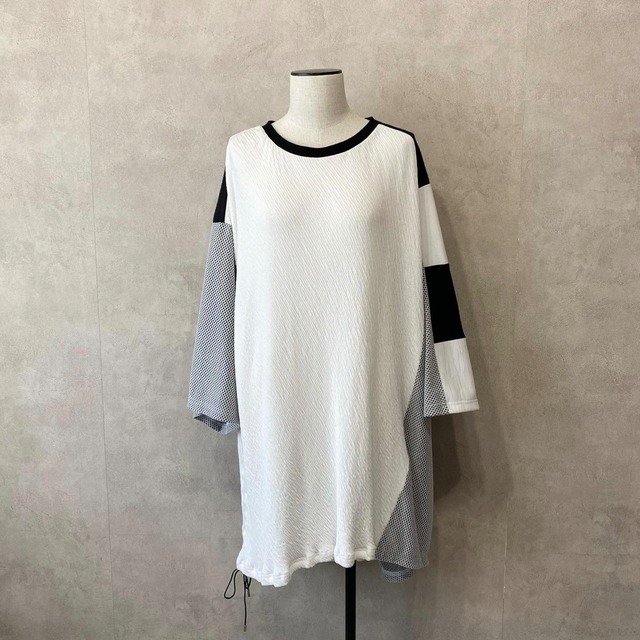 Wide-T-shirts Mut1.2(white/black)【カクレミ】