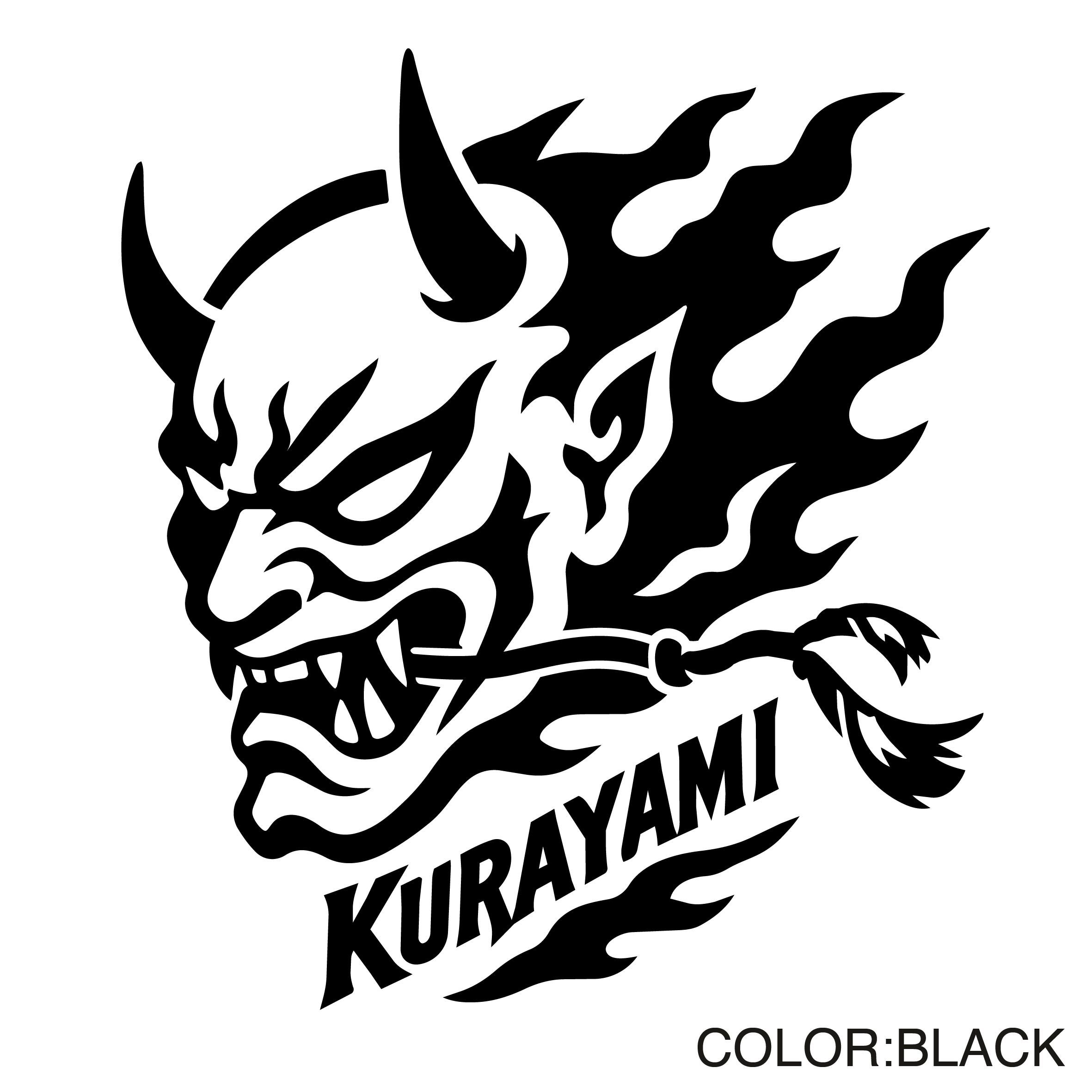 警告 ステッカー 車用 防水 屋外対応 KURAYAMI 鬼 般若 転写デカール