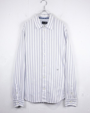 【Caka act2】“ARMANI JEANS” Loose L/S Cotton Stripe Shirt