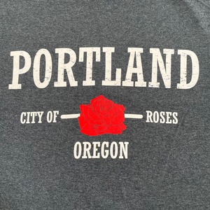 【GILDAN】PORTLAND OREGON プリント Tシャツ ロゴ 半袖 LARGE ポートランド ギルダン us古着