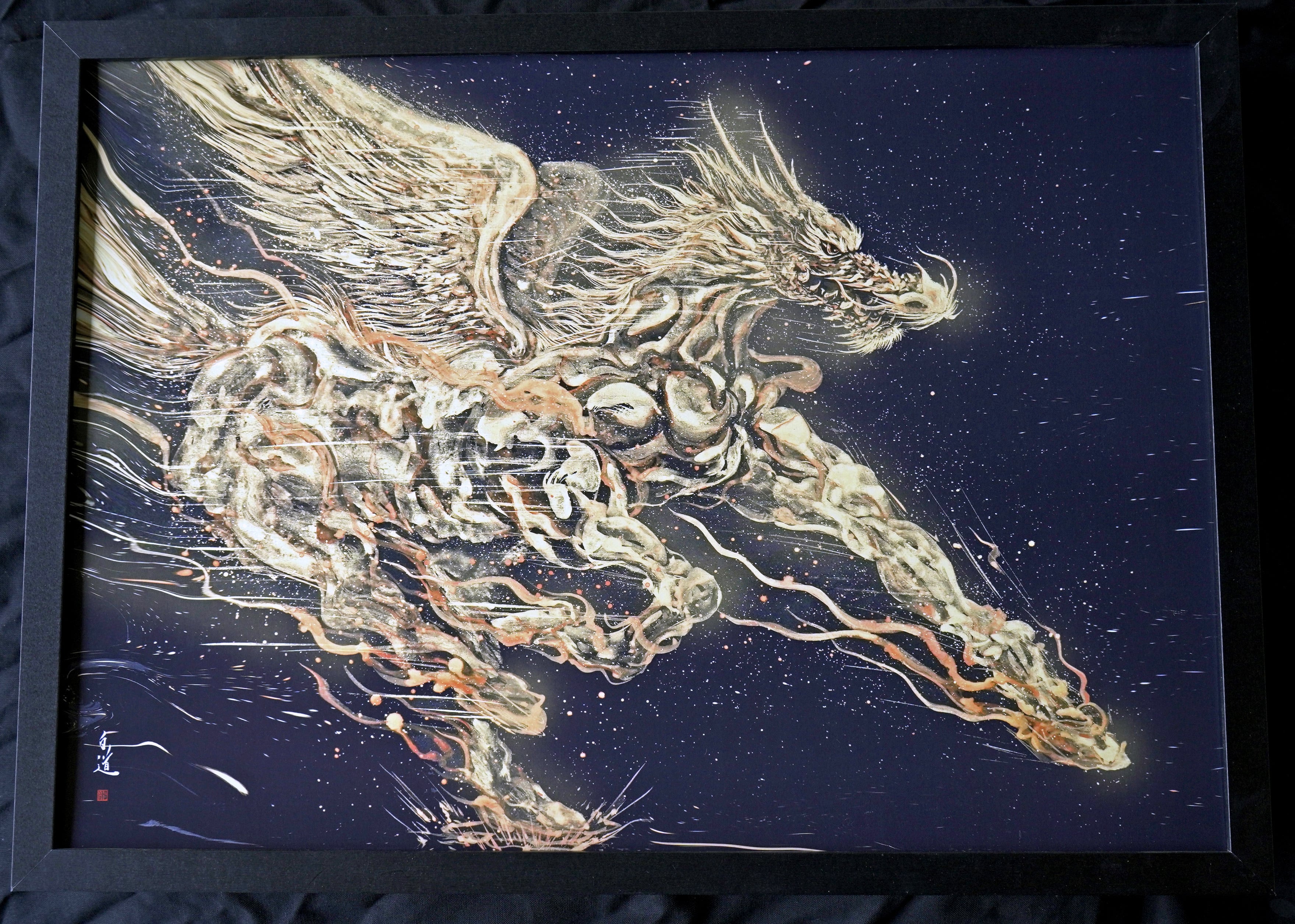 現代水墨画家 絵師白道 「五神獣FiveGods Monsters 」 レジン 直筆作品