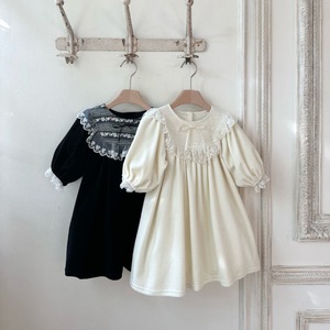 【BABY】韓国風　レースプリンセスワンピース