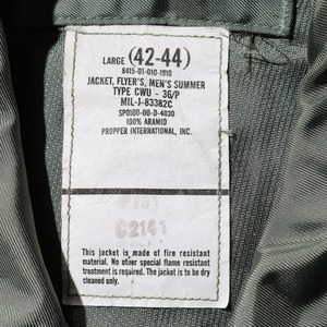 極美品 L 00年 CWU-36/P Propper フライトジャケット アラミド