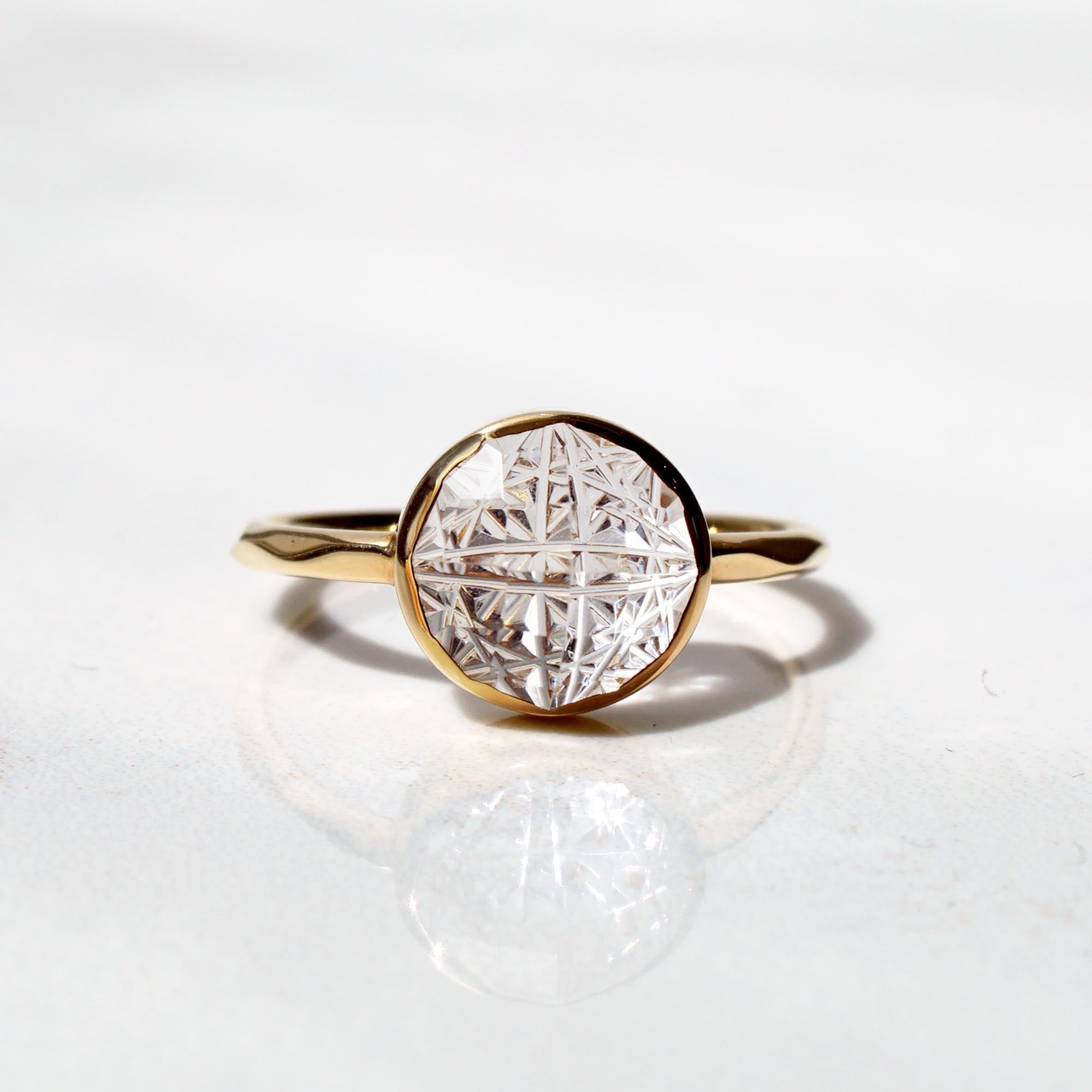 Shelby Aki☆甲州貴石切子 ロッククリスタルピアス 甲州水晶貴石細工 水晶