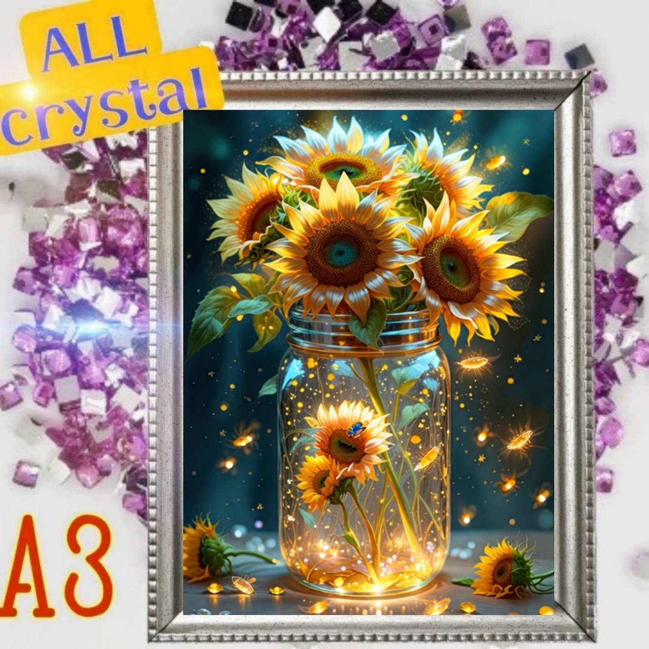 ALLクリスタルビーズ☆四角ビーズ【crystal-903】A3サイズ☆ダイヤモンドアート