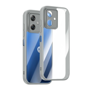 【数量限り】[SinRenn] Motorola Moto G64 5G/Moto G64Y 5G ケース クリア 360°全面保護 薄型 レンズ保護 スマホケース 耐久性 透明PC背面+ソリッドカラー TPUフレーム 耐衝撃 携帯カバー 黄変 擦り傷防止 米軍MIL規格 落下防止 携帯ケース モトローラg64 5G/g64Y 5G/g54 5G スマホカバー （グレー）