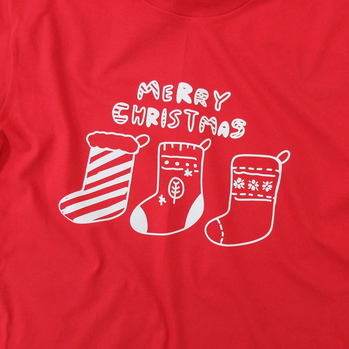 靴下 メリークリスマス Tシャツ ms104 冬服 クリスマス かわいい イラスト デザイン