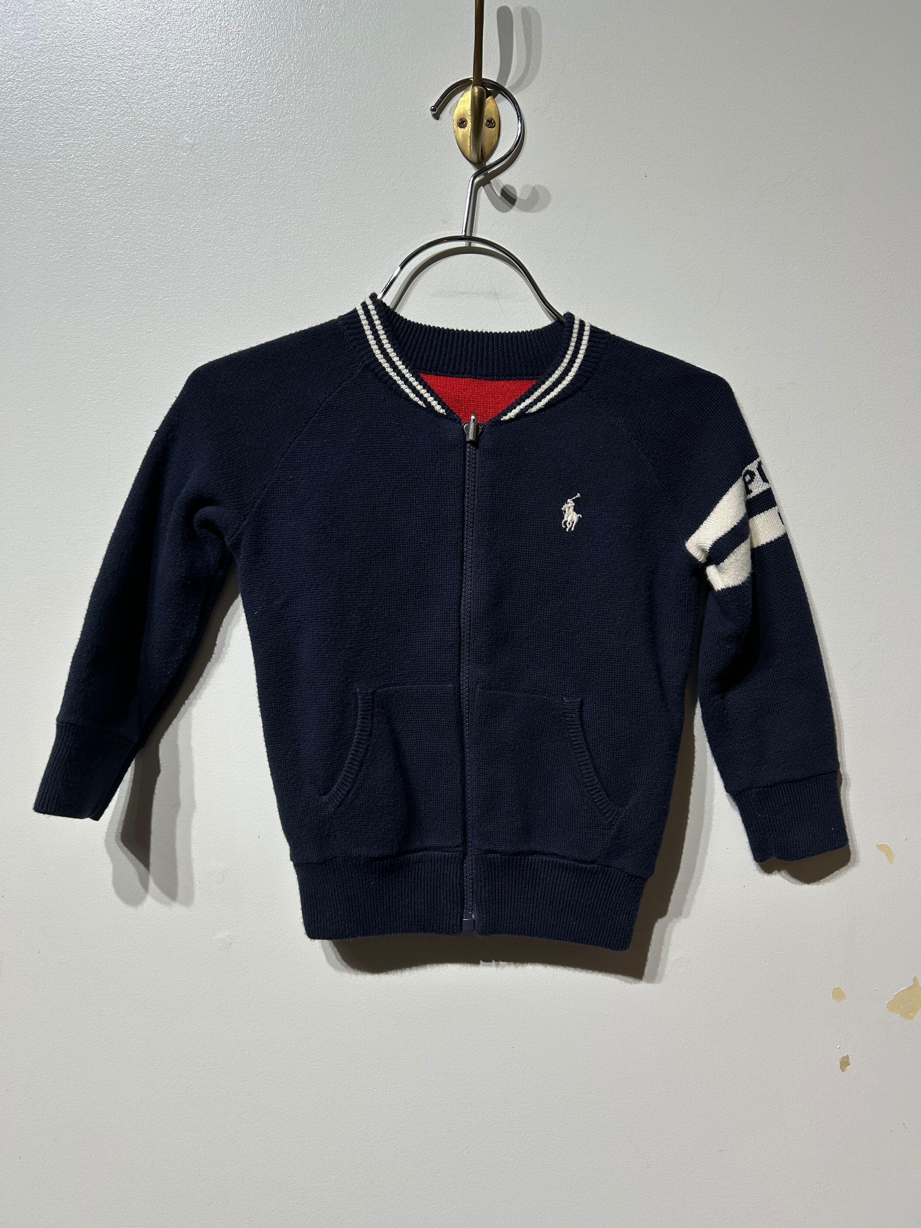 (KD646)80−90cm Polo Ralp Lauren reversible knit jacket