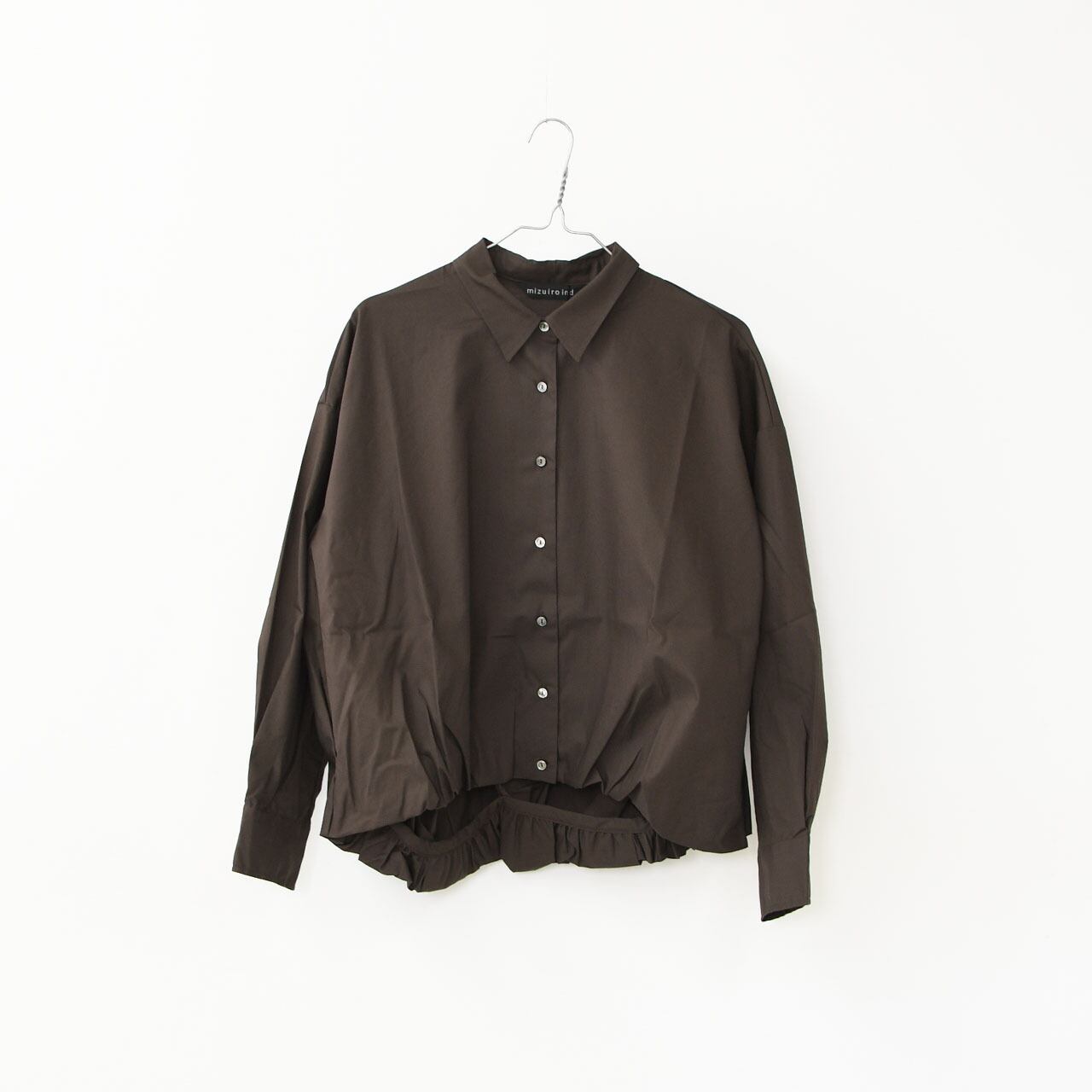 新品タグ付き　ミズイロインド コットンバルーンシャツ ブラウン mizuiro ind [ミズイロ インド] ballon shirt [3-230094] バルーン