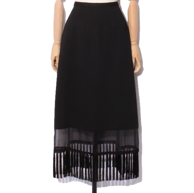 BLACK TAG FRINGE HEM SKIRT　