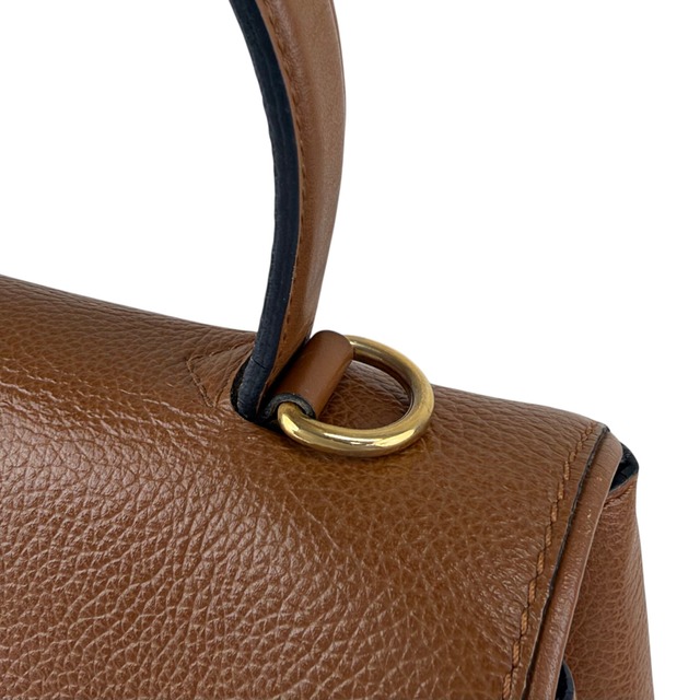 CELINE セリーヌ ショルダーバッグ ブラウン マンテル レザー 2WAY ハンドバッグ vintage ヴィンテージ オールド p67n53