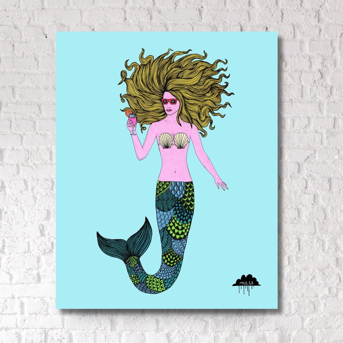 アートインテリア(キャンバス)/A-C-15-5040_Matilda the Mermaid | MULGA THE ARTIST ASIA