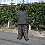 INTERIM / TEXTURED DONEGAL BOUCLÉ  DEADSTOCK WIDE DRESS EASY PANTS