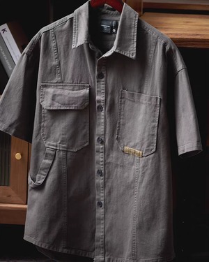 Retro Multi-Pocket Short-Sleeve Shirt  K0304