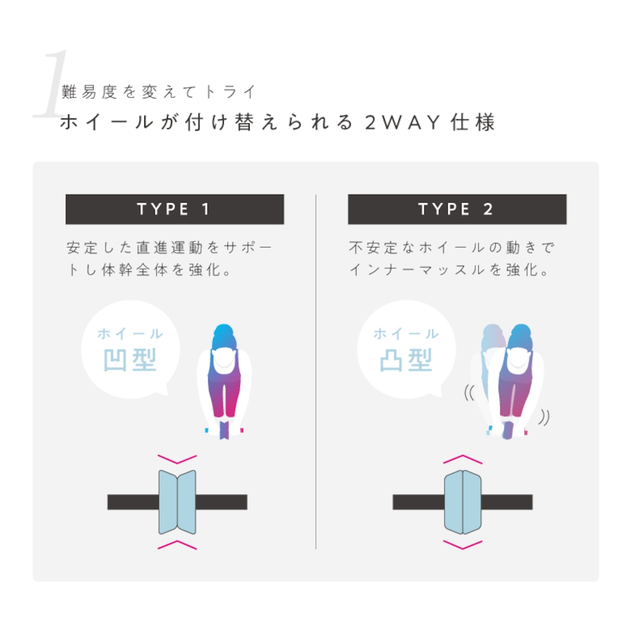 MIVIOS 2WAY腹筋ローラー MVS500