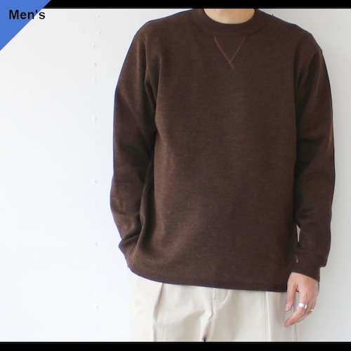 【ラスト１点】weac.　ミラノリブクルーネックニット INTELLISTA　（Brown）