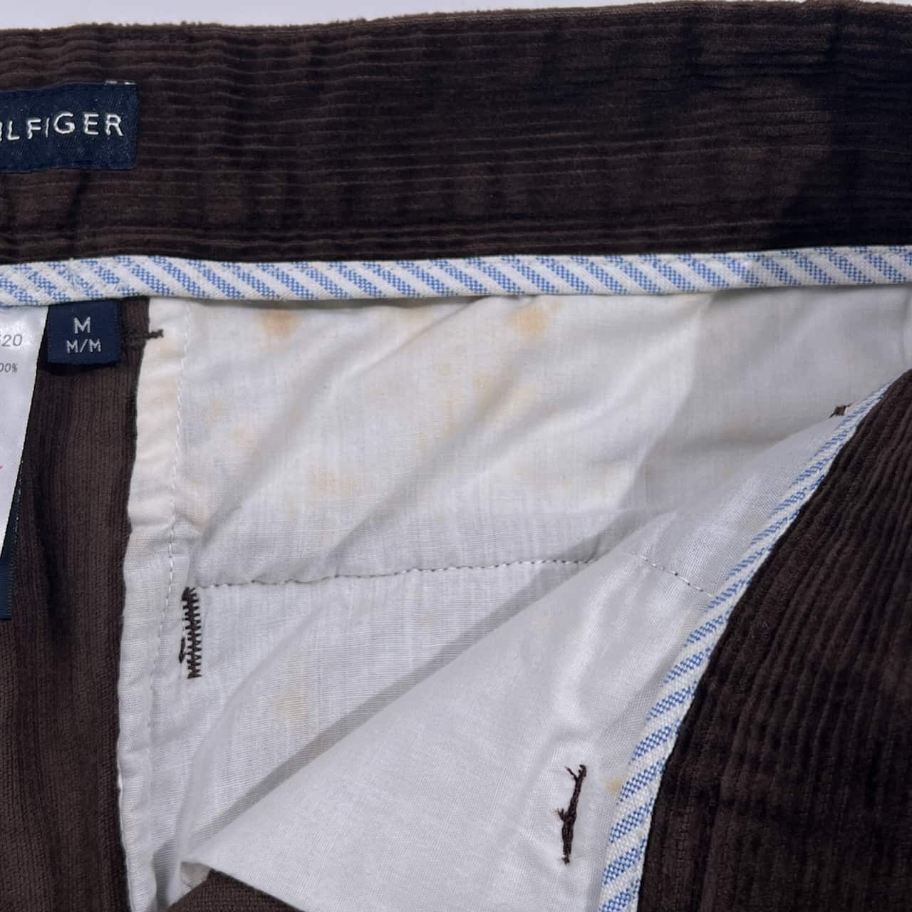 TOMMY HILFIGER トミーヒルフィガー ツータック コーデュロイパンツ M/ブラウン メンズ