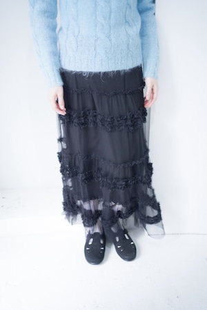 black tulle design skirt