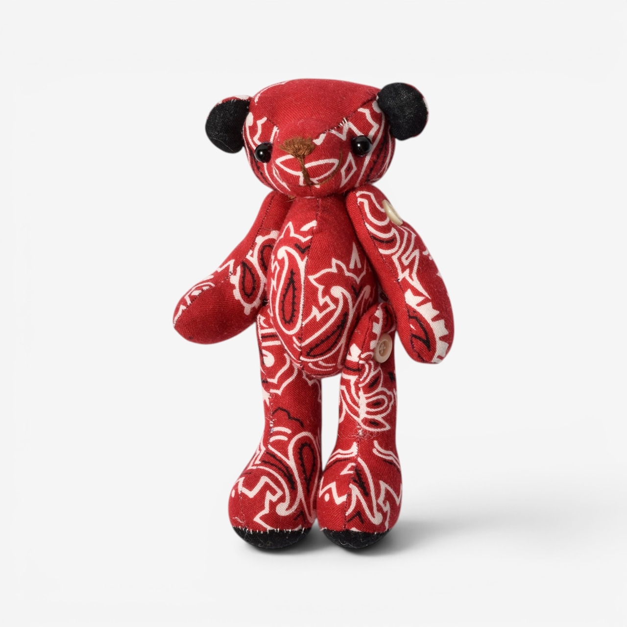 MINT ハンドメイド ベアチャーム ヴィンテージ バンダナ キーホルダー レッド