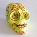 メキシカンスカル オブジェ 骸骨 カラベラ (ネオンイエロー)【バリ直輸入】