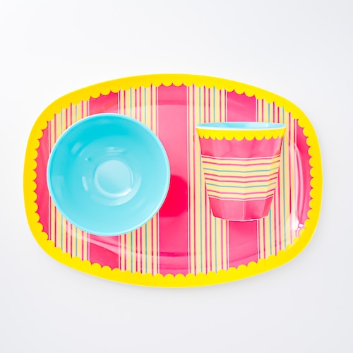 rice melamine set メラミンセット <striped>  