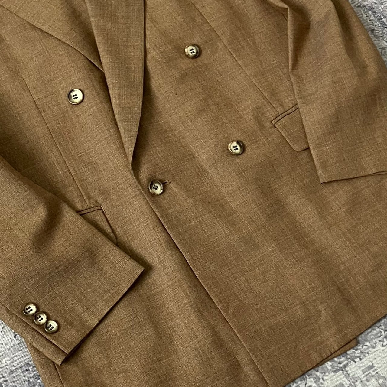 人気ブラウン】セットアップ スーツ ダブル スラックス 茶色