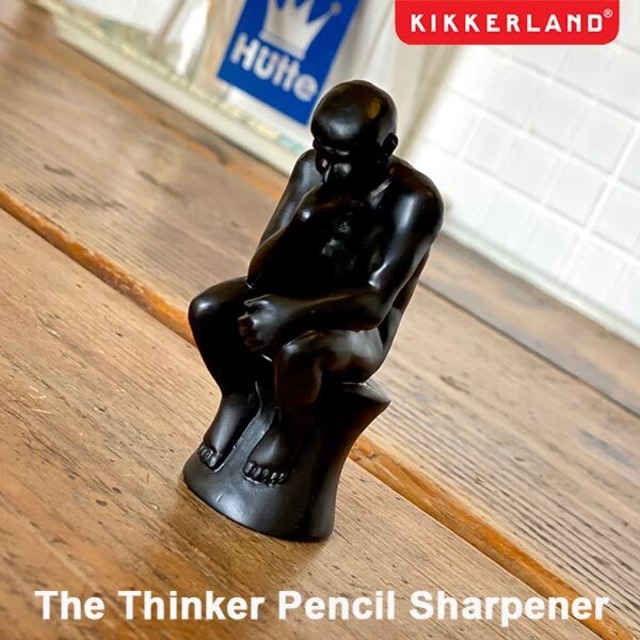 The Thinker Pencil Sharpener ザシンカーペンシルシャープナー 考える人 鉛筆削り オブジェ インテリア 文具 KIKKERLAND DETAIL