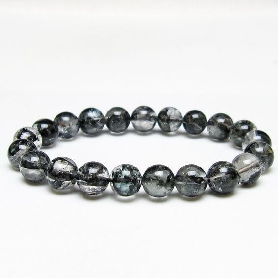 ブラックエレスチャルクォーツ ブレスレット 10mm 一点物 メール便可 111-53822
