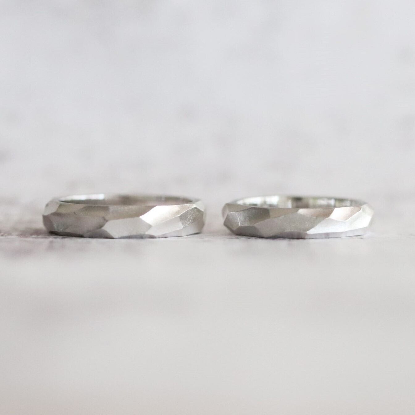 【結婚指輪】水面(みなも)柄_マット仕上げ_Pt900