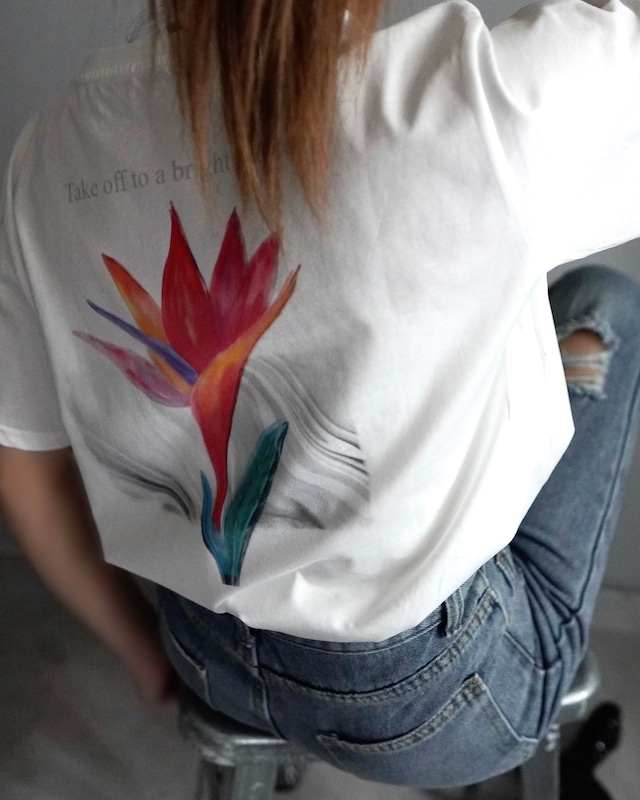 ART×MGbirdofparadiseflowerTee/White