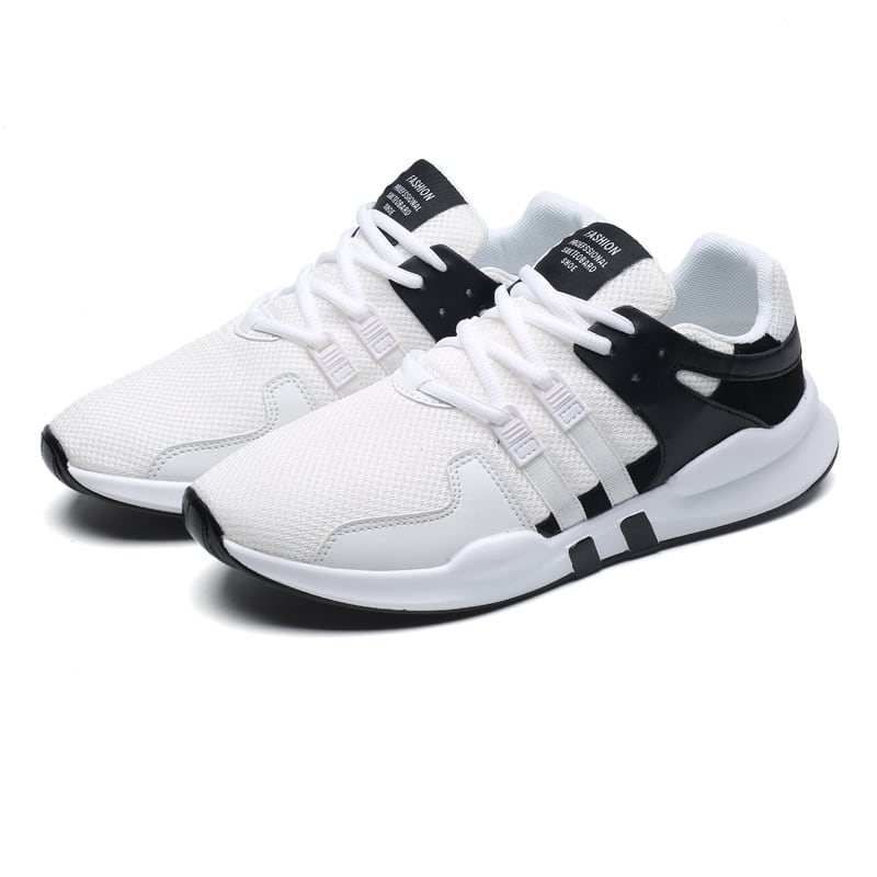 【新作】【送料無料】 VOGENメンズシューズウーブンメッシュ通気性ジョギングシューズ軽くて快適なウォーキングスポーツシューズホワイトシンプル 靴 10b485082355294
