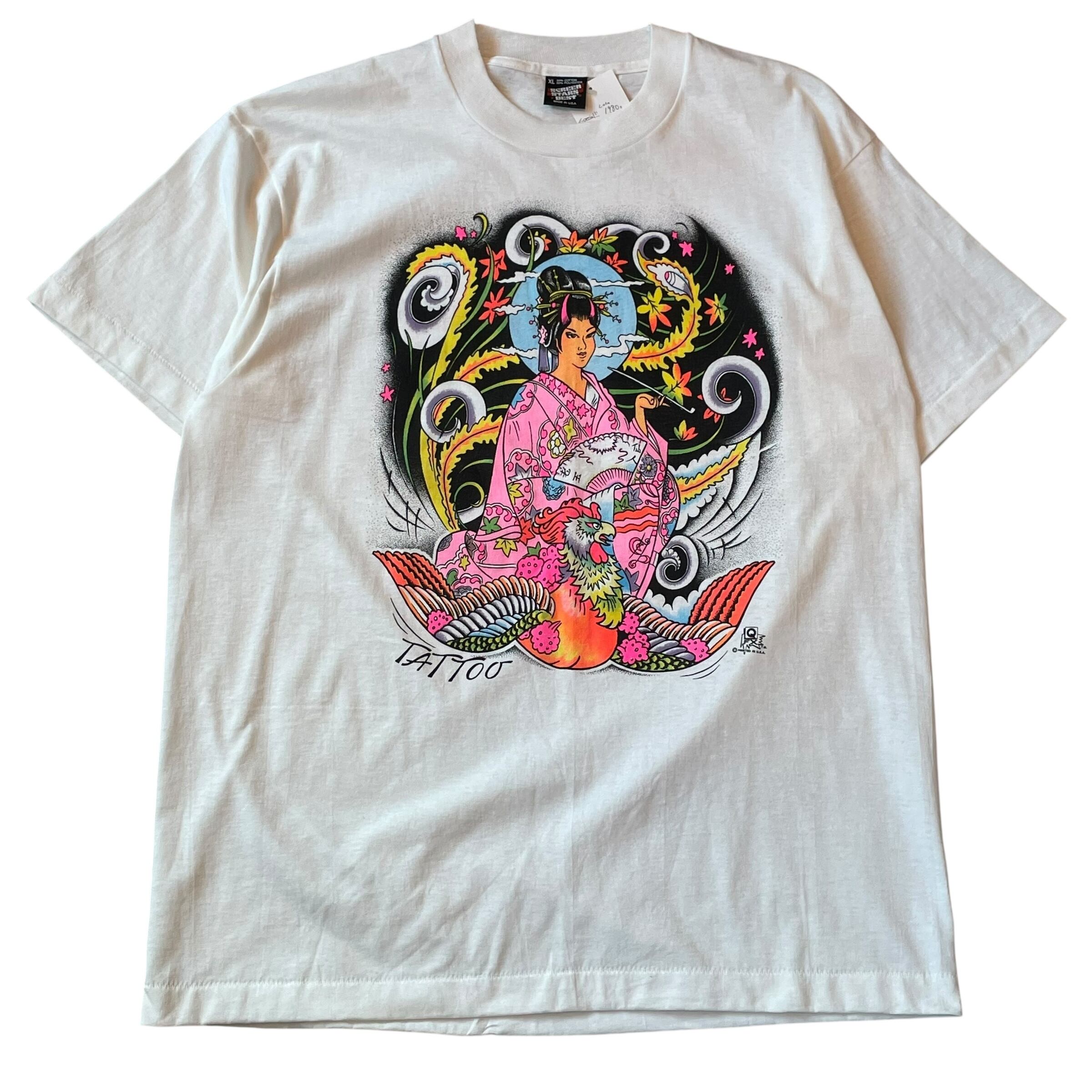 80s QFX TATOO "Japanese pattern" T-shirt