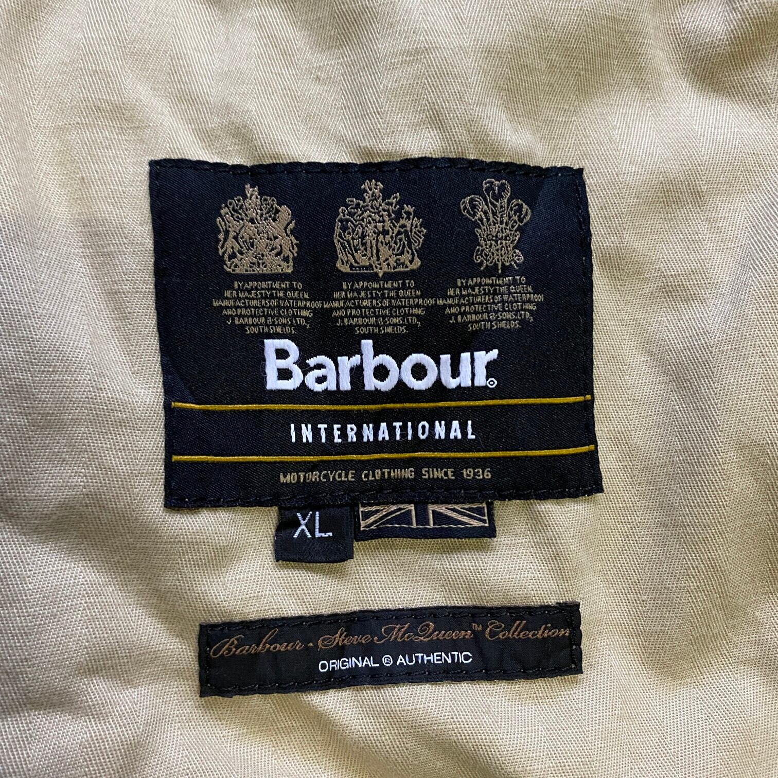 Barbour バブアー スティーブ・マックイーンコレクション インターナショナル コットンジャケット メンズXL 古着 INTERNATIONAL STEVE McQUEEN COLLECTION バイク モーターサイクルジャケット ベージュ【コットンジャケット】【NEW23】 | cave