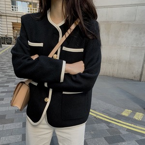 韓国風、ラウンドネックジャケット　A01193