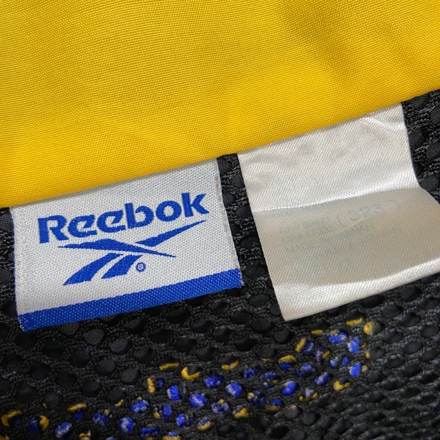 Reebok リーボック　切替ハーフジップナイロンプルオーバー　青黒　M