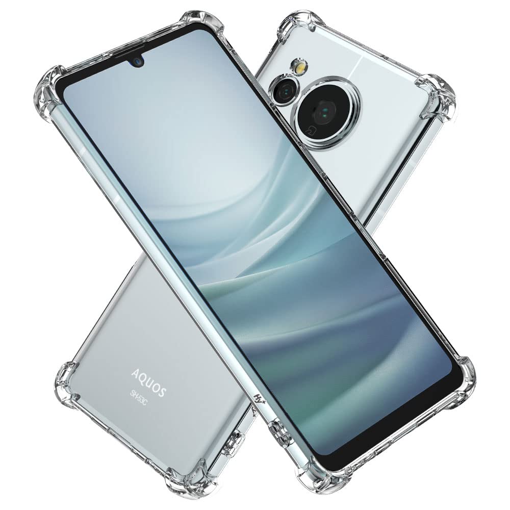 Hy+ AQUOS sense7 耐衝撃 ケース SH-53C SHG10 SH-M24 カバー ストラップホール 米軍MIL規格 クリア 衝撃吸収ポケット内蔵 TPU