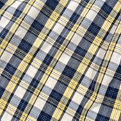 90s TOMMY HILFIGER トミーヒルフィガー フラッグ刺繍 チェック柄 オックスフォード 長袖シャツ S/イエロー系 メンズ ビンテージ