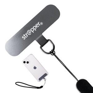 【人気】ストラッパー Strapper (ガンメタル) スマホ ストラップ 落下防止 携帯ストラップ リストストラップ