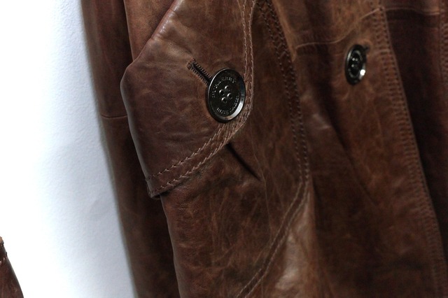 2050R4 BURBERRY LONDON BLUE LABEL バーバリー レザーコート トレンチ 