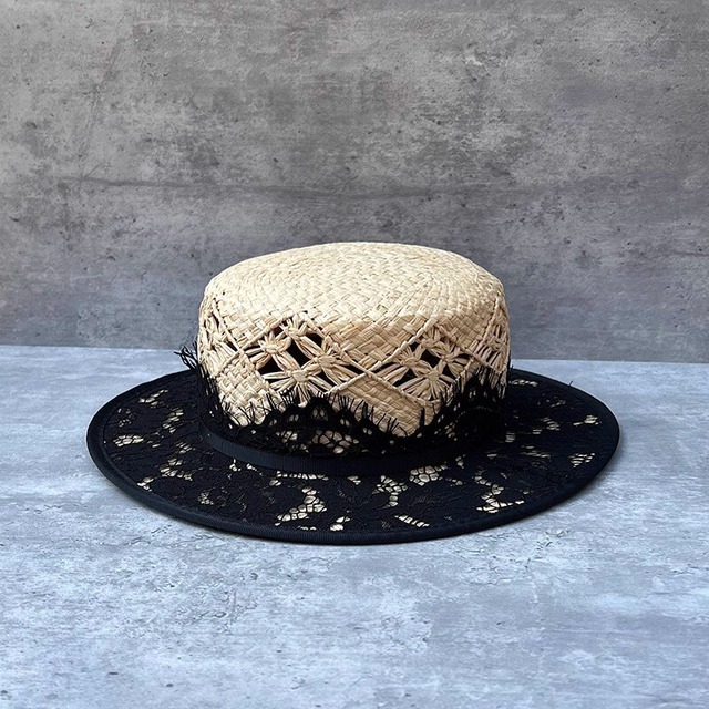 全3色/Lace straw hat　B2591