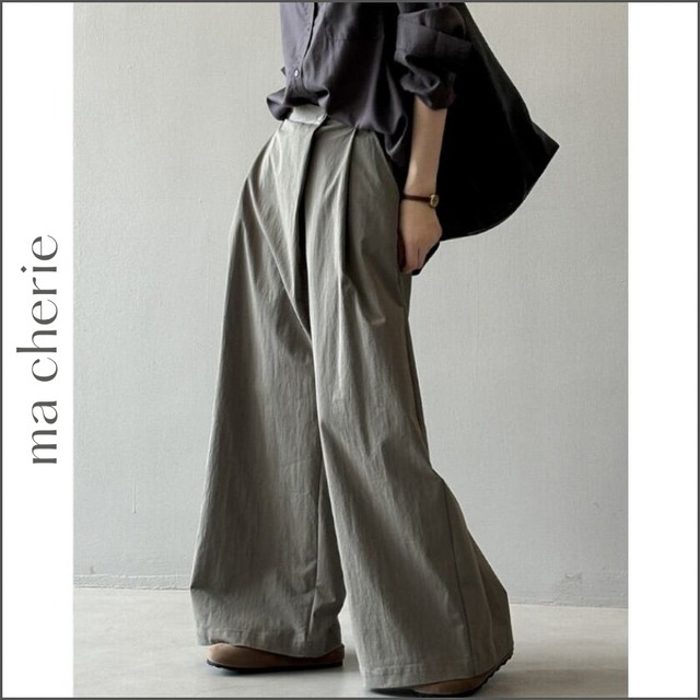 asymmetrical loose wide pants m0444