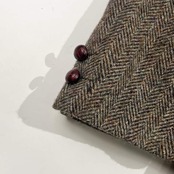 J.PRESS ジェイプレス AUTHENTIC MODEL ヘリンボーン 段返3B くるみボタン テーラードジャケット 94-80-175 YA6/グレー系 メンズ