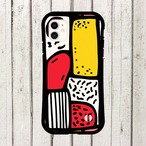 受注生産 iPhoneケース 赤黄青のコミック風ポップ柄｜ポップアート PABS078A