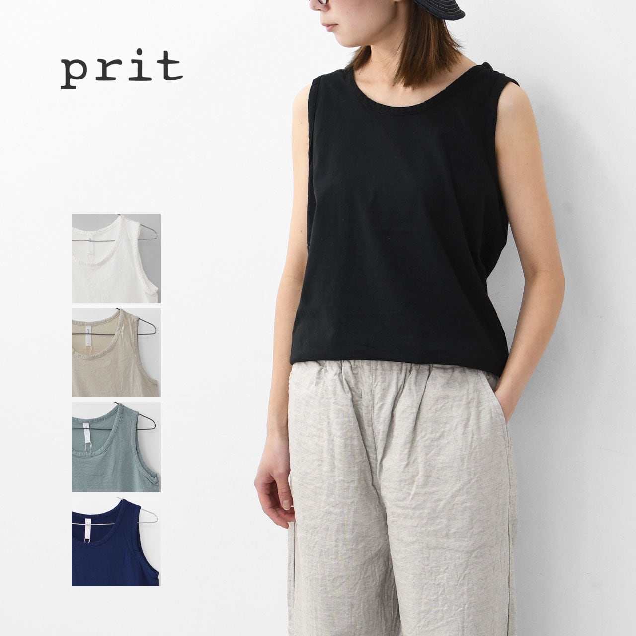 prit [プリット] 30/1リサイクルムラ糸天竺タンクトップ [P92546