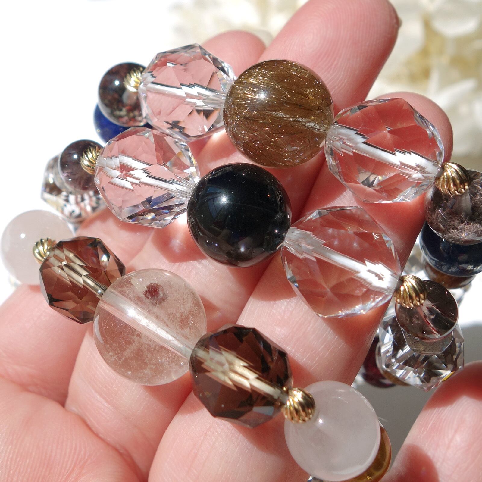 シルバールチルクォーツ ピンクガーデンクォーツ