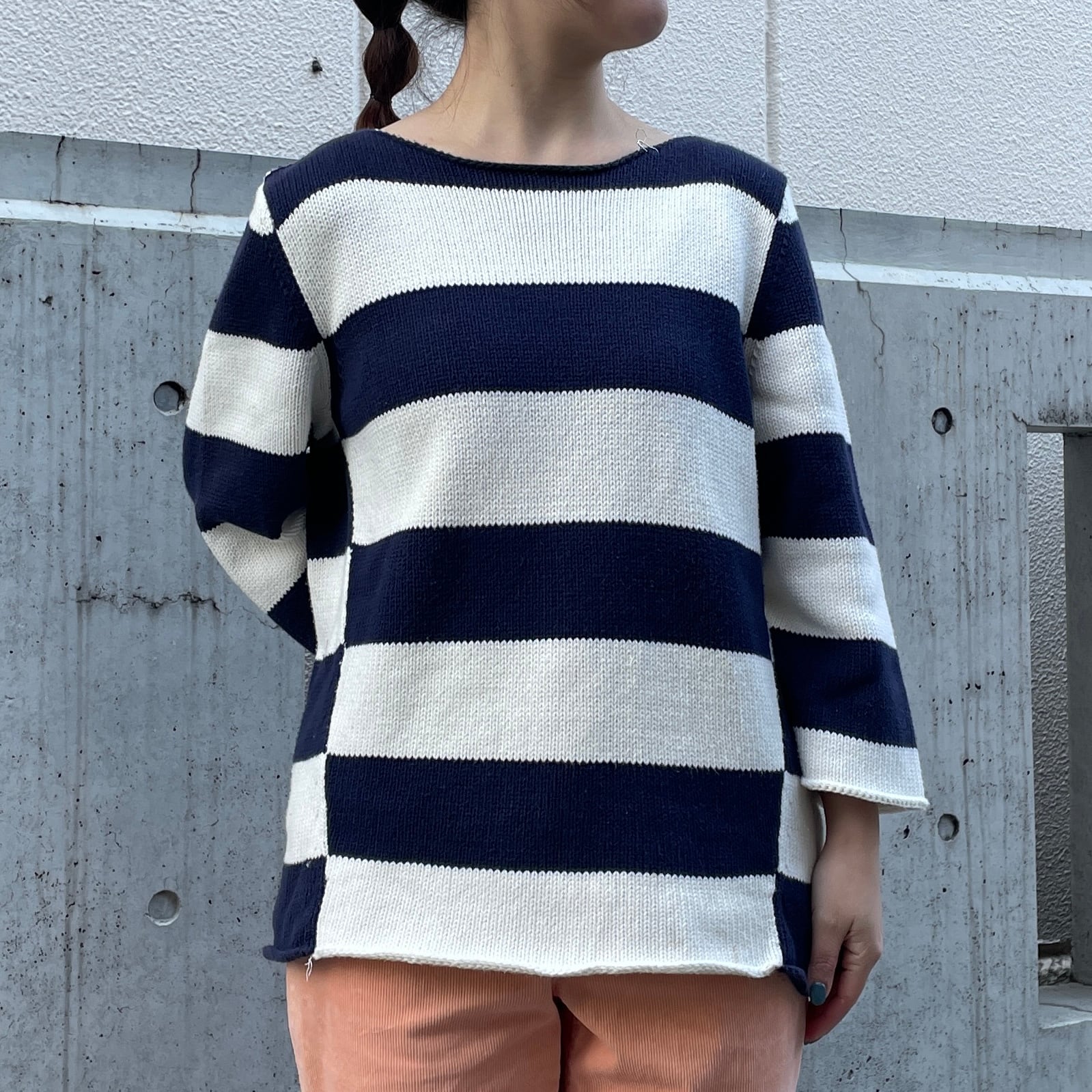 マーガレットハウエル MHL. MARGARET HOWELL ボーダー ロング Tシャツ